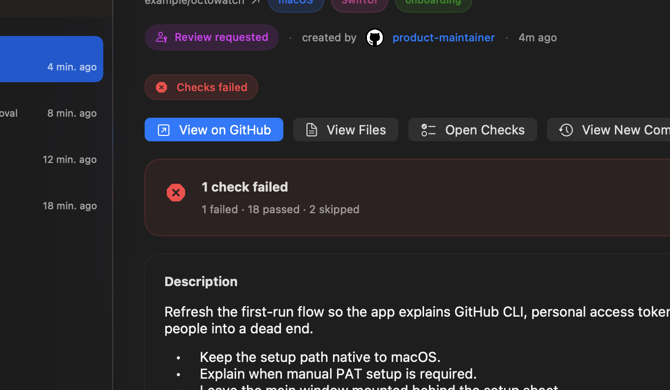 Octowatch main window